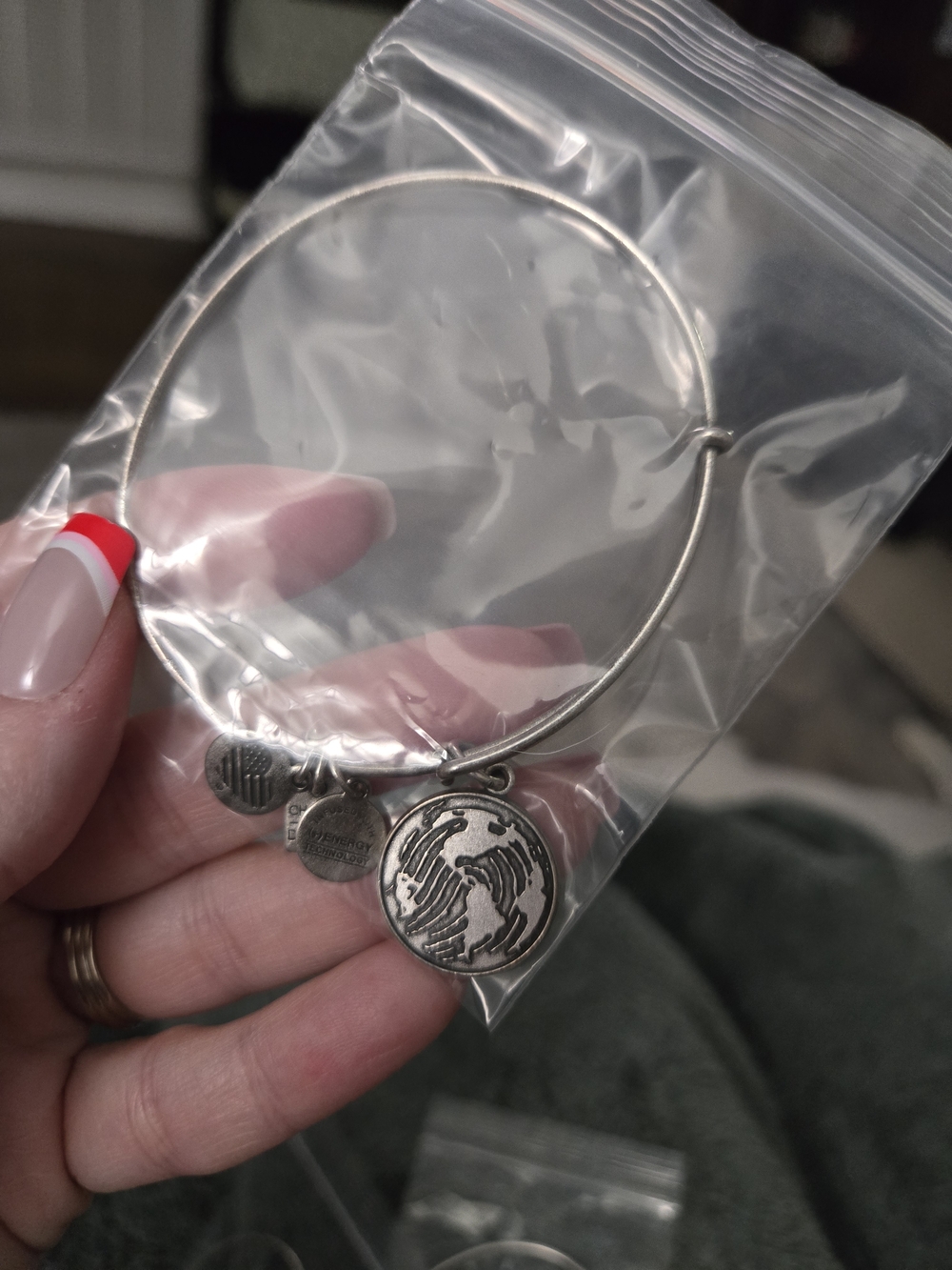 Alex & Ani World Silver Tone Flat